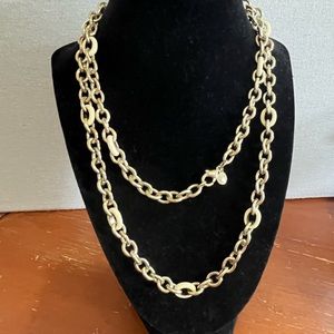 J Crew Gold And Cream Enamel Chain Necklace